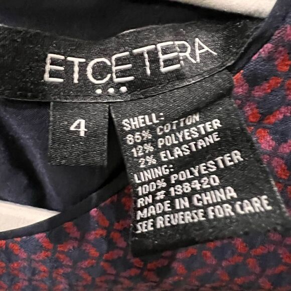 Etcetera Women’s 4 Sleeveless Navy Red Purple Evening Office wedding Guest Dress - Picture 7 of 12